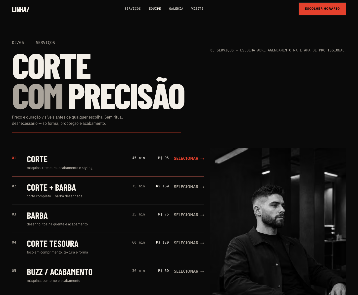 LINHA/ — galeria editorial com fotografia do estúdio