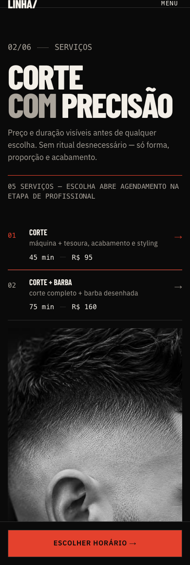 LINHA/ — lista de serviços mobile