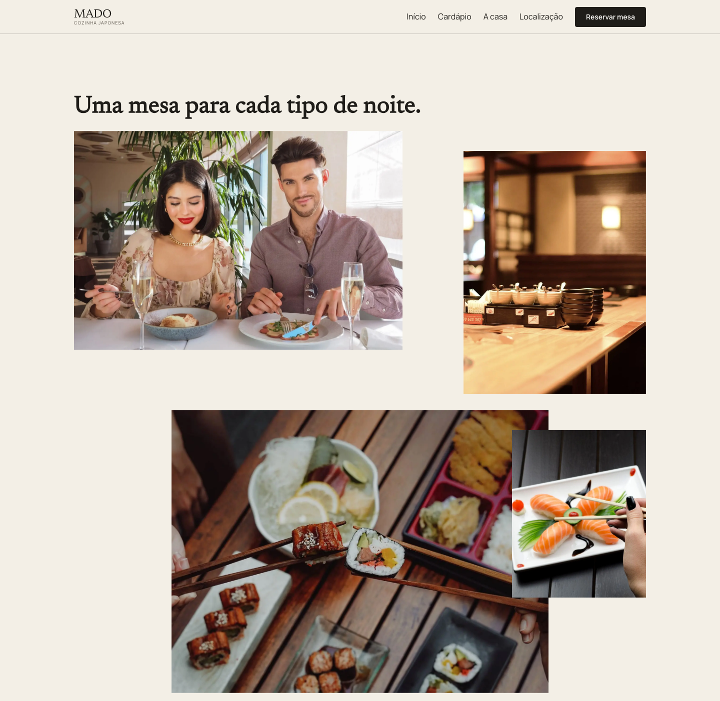 MADO — bloco editorial sobre o chef e a casa